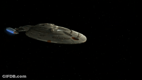 Space Ship With Blue Lights GIF