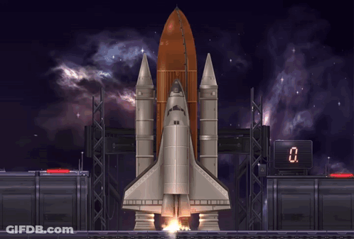 Space Shuttle Launching With Number 0 GIF