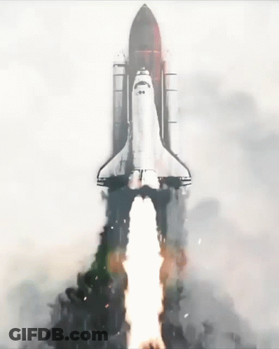 Space Shuttle Launching With Smoke GIF