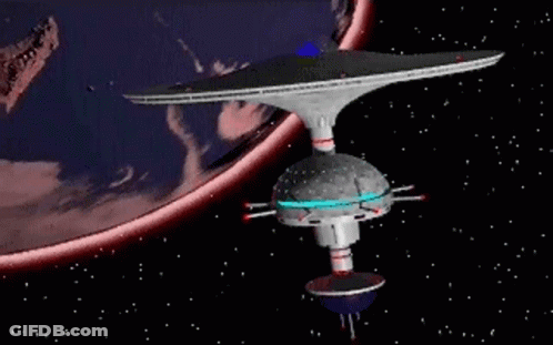 Space Station With Planet Background GIF
