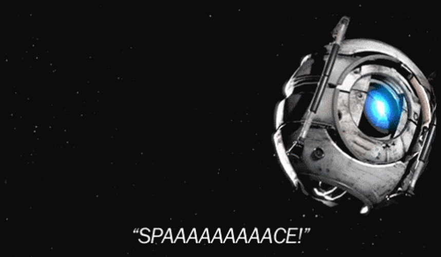 Space Wheatley Robot Portal 2 GIF