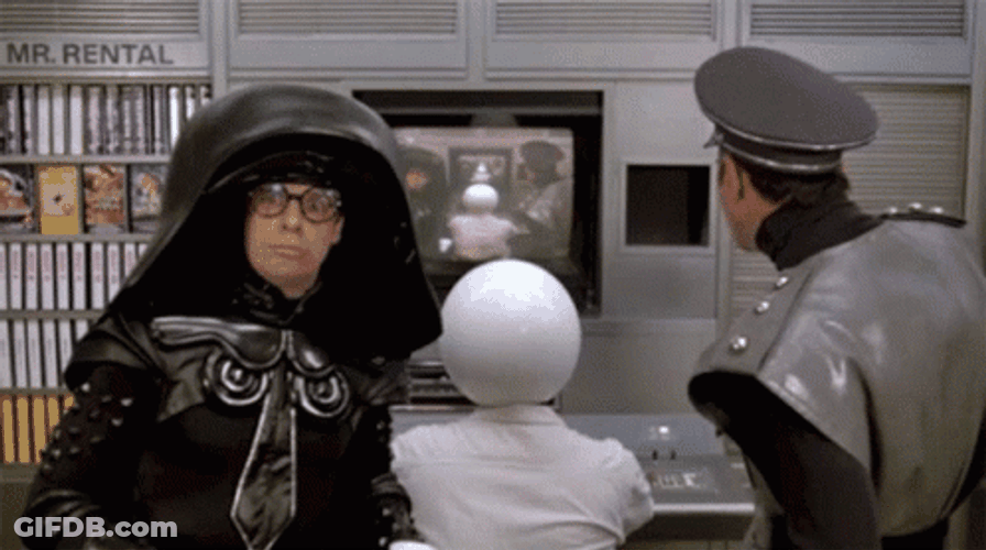Spaceballs Colonel Sandurz Dark Helmet Huh Confused GIF