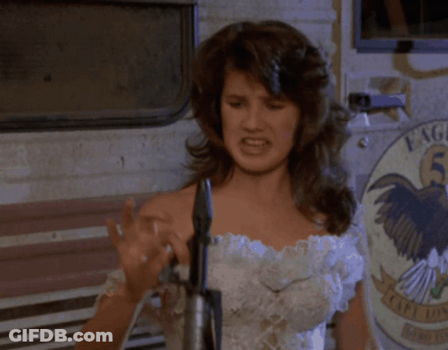 Spaceballs Princess Vespa Hand Over Gun Ew GIF