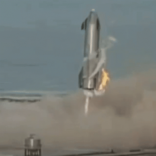 Spaceship Rocket Nails Landing GIF