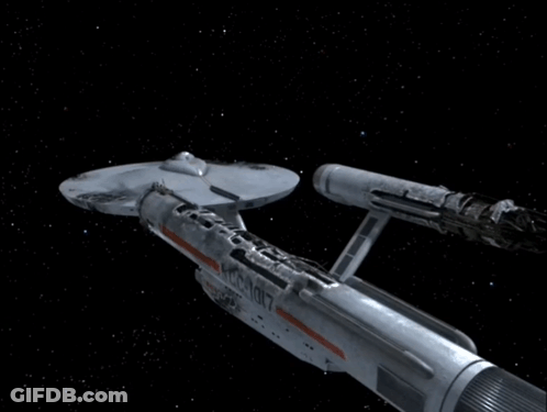 Spaceship With Number NCC-1071 GIF