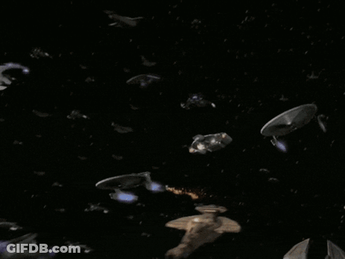 Spaceships Flying GIF