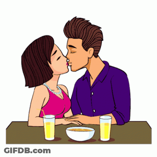 Spaghetti Dinner Kiss GIF