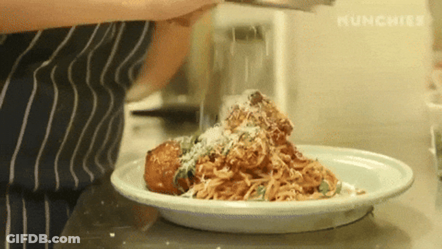 Spaghetti Dish Drowns In Cheese GIF