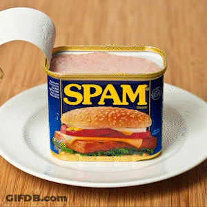 Spam Can With Hamburger On Plate GIF