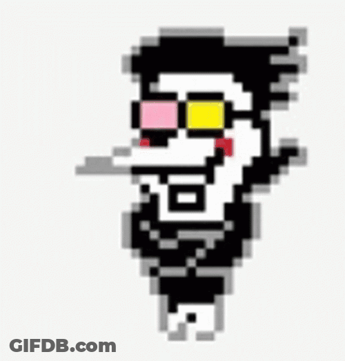 Spamton Grooving Pixelated Screen GIF