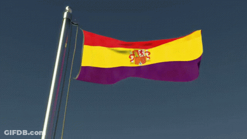 Spanish Flag Flying In Wind GIF