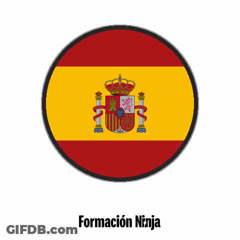 Spanish Flag In Circle With Formacion Ninja GIF