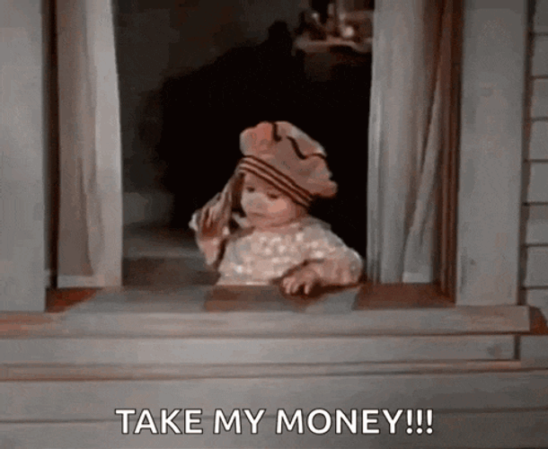 Spanky Throwing Money GIF