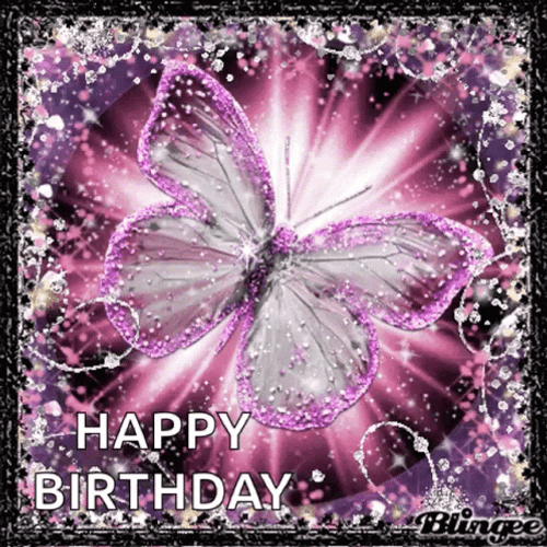 Sparkles Happy Birthday Butterfly GIF