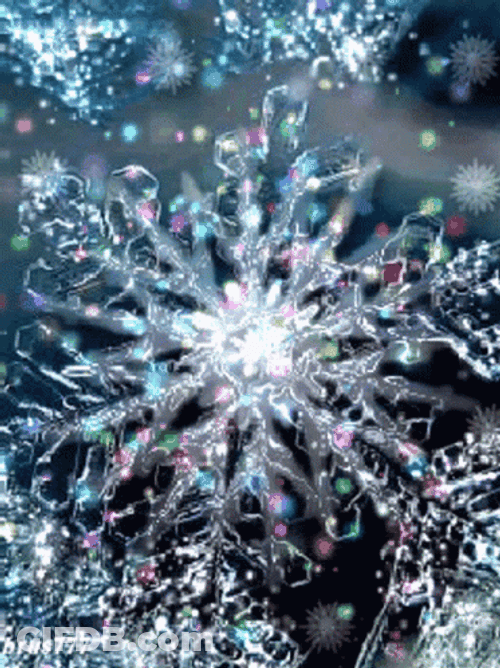 Sparkling And Rotating Snowflake GIF