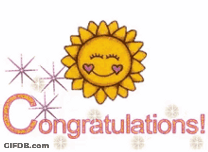 Sparkling Animated Congratulations Happy Sun Flower GIF