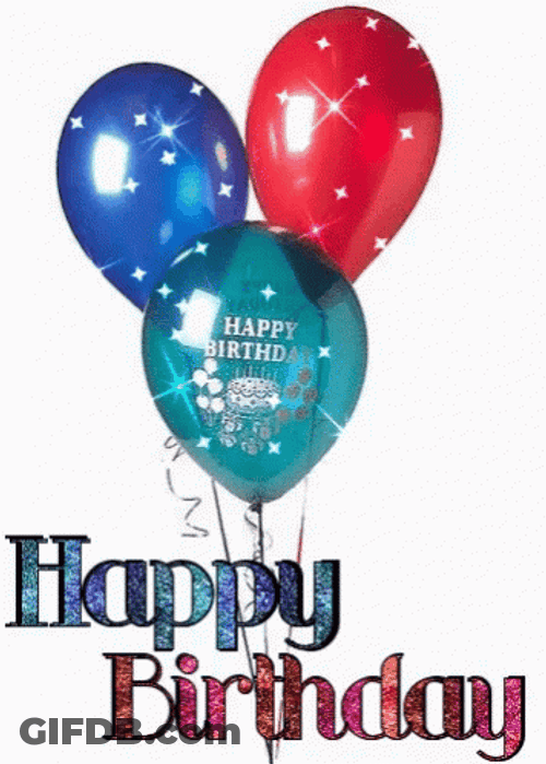 Sparkling Birthday Balloons GIF