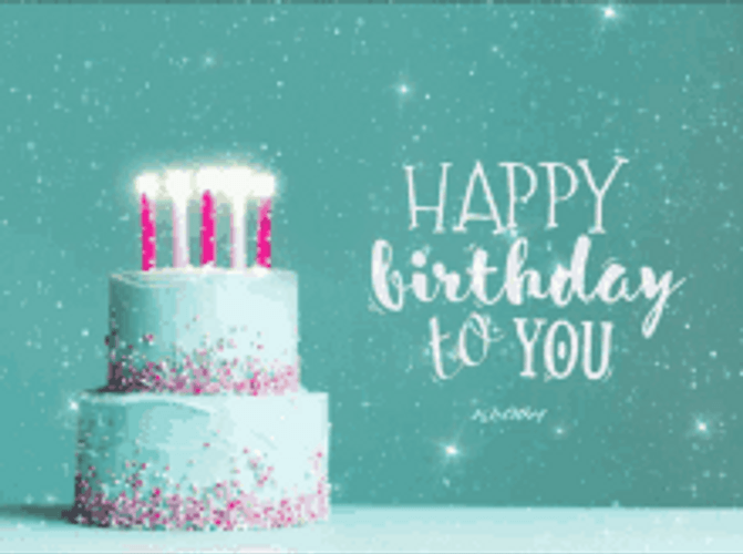 Sparkling Birthday Cake Happy Birthday To You GIF