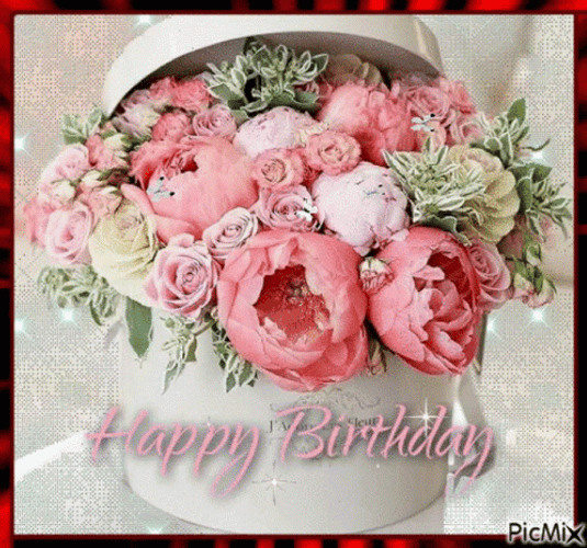 Sparkling Birthday Flowers Glitters GIF