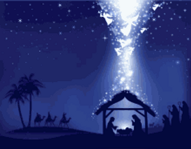 Sparkling Bright Light Nativity Of Jesus Christ GIF