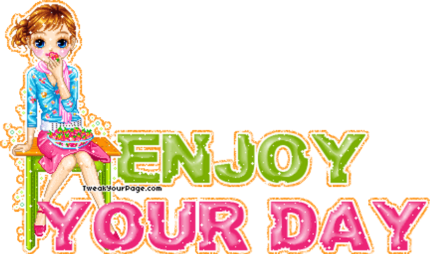 Sparkling Enjoy Your Day Anime Greetings GIF