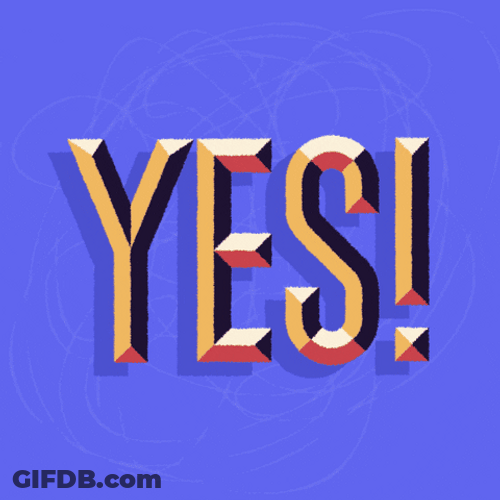 Sparkling Golden Yes GIF