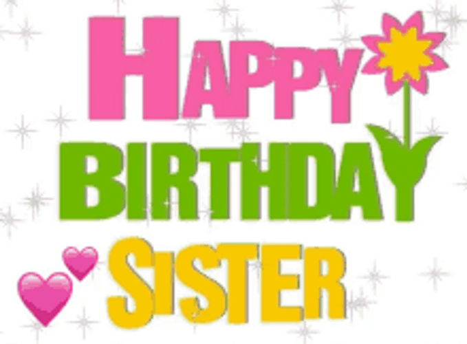 Sparkling Happy Birthday Sister GIF