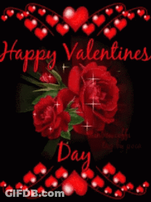 Sparkling Happy Valentine Day Card Greeting GIF