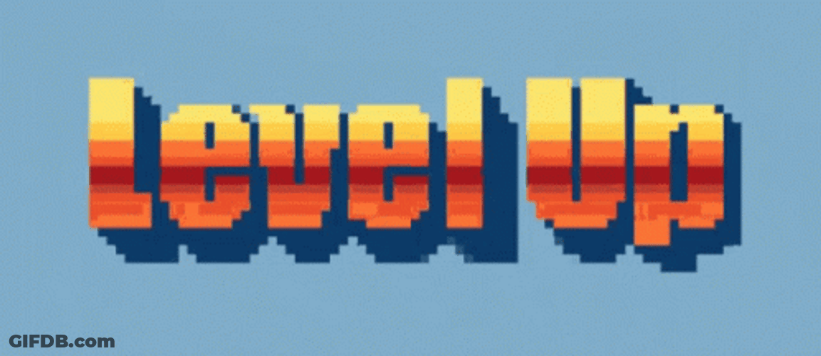 Sparkling Level Up Pixel Art GIF