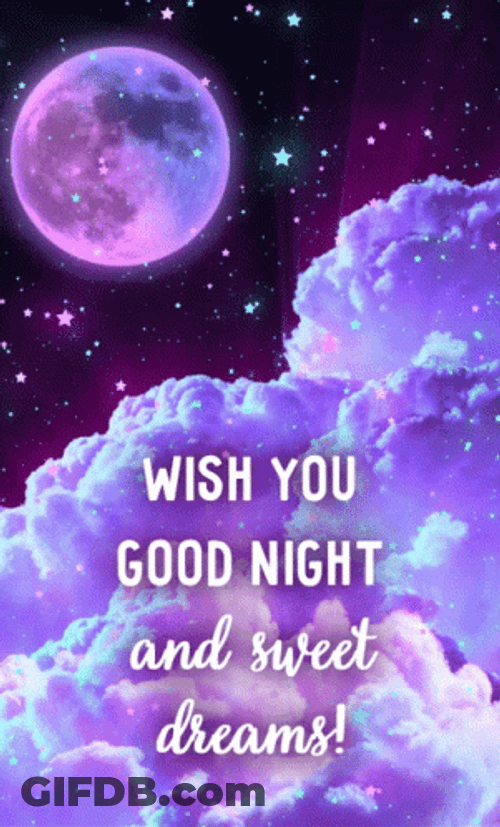 Sparkling Moon And Clouds Have A Great Night GIF