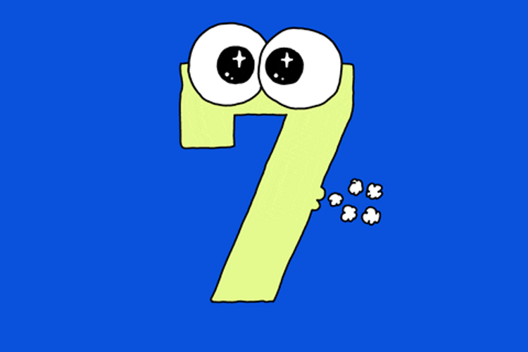 Sparkling Number Seven GIF