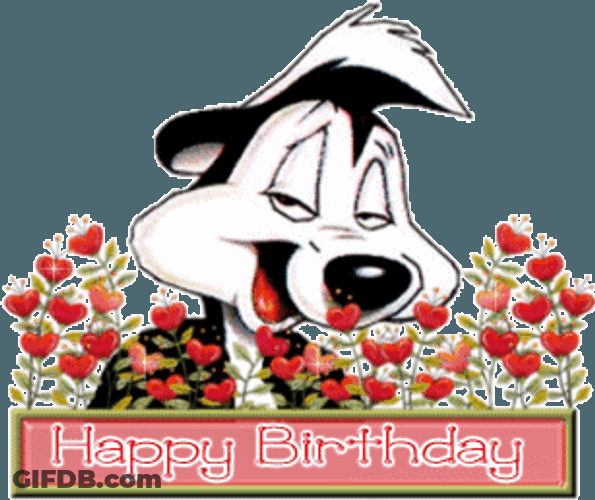 Sparkling Pepe Le Pew Happy Birthday GIF