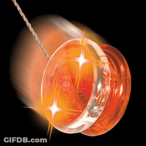 Sparkling Revolving Orange Yoyo GIF