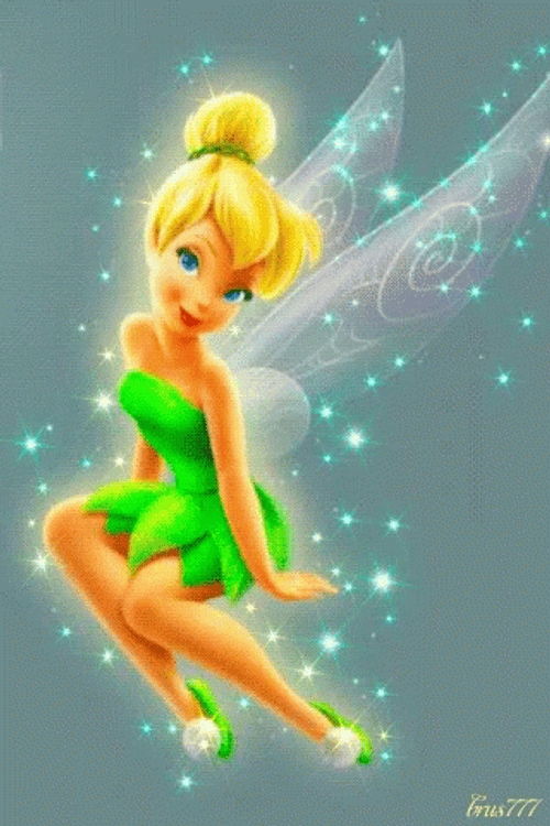 Sparkling Sitting Tinkerbell GIF