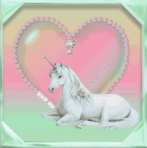 Sparkling Unicorn Heart GIF