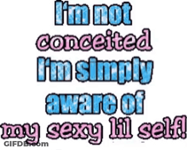 Sparkly Animated Quote Conceited Statement GIF