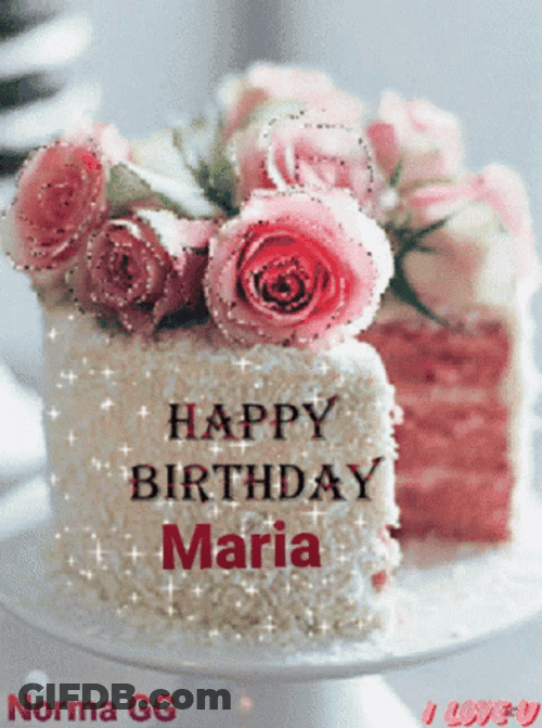 Sparkly Birthday Cake Happy Birthday Mary Dedication GIF