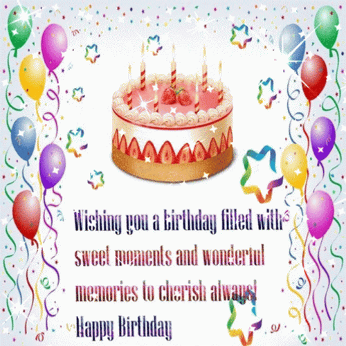 Sparkly Birthday Wishes Greetings GIF