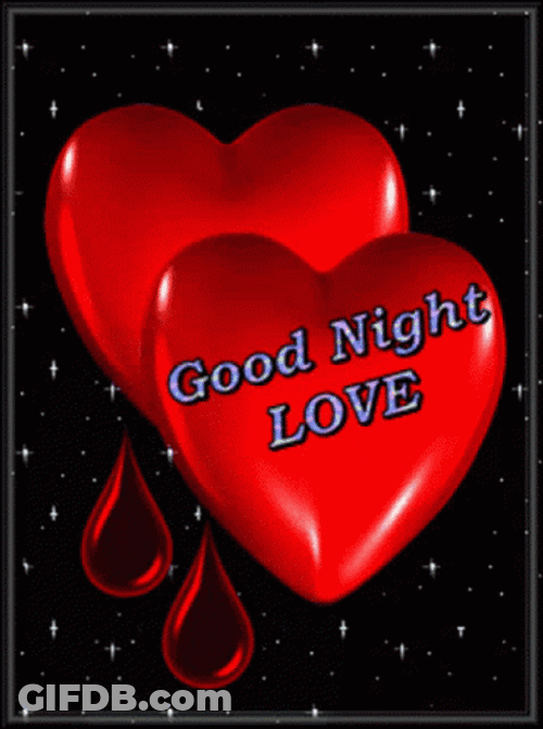 Sparkly Heart Good Night Love Greeting GIF