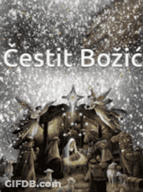 Sparkly Nativity Of Jesus Christ Cestit Bozic GIF