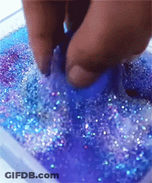 Sparkly Shades Of Blue Slime GIF
