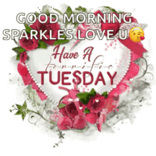 Sparkly Tuesday Morning Pink Heart Bouquet GIF