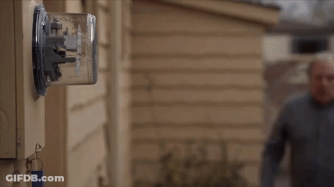 Sparks Are Coming Out Of An Electrical Box With The Letter C On The Side GIF