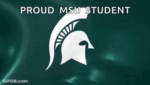 Spartan Helmet Proud MSU Student On Green GIF