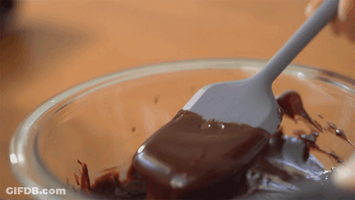 Spatula Stirring Chocolate In Bowl GIF