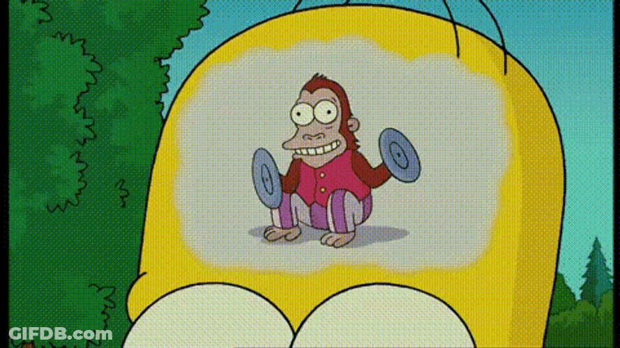 Sped Drumming Monkey Homer Simpson Mind GIF