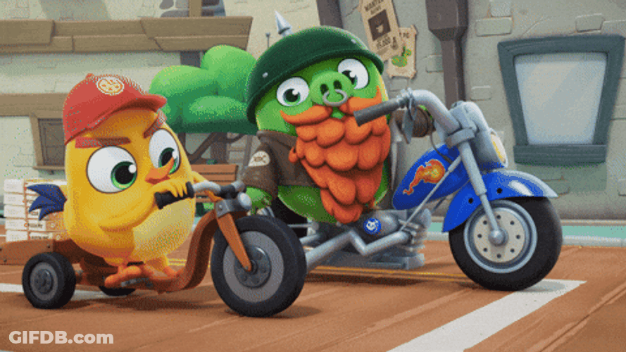 Sped Up Bike Ride Angry Bird GIF