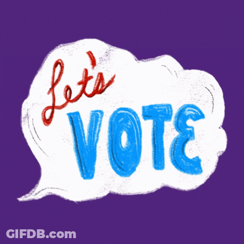 Speech Bubble Saying Let's Vote GIF