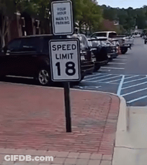 Speed Limit 18 Road Sign GIF