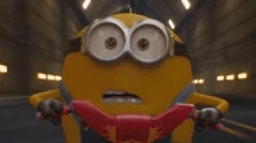 Speed Scared Minions Riding A Bike GIF